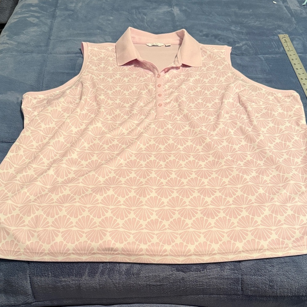 Lady Hagen Light Pink Patterned Sleeveless Blouse
